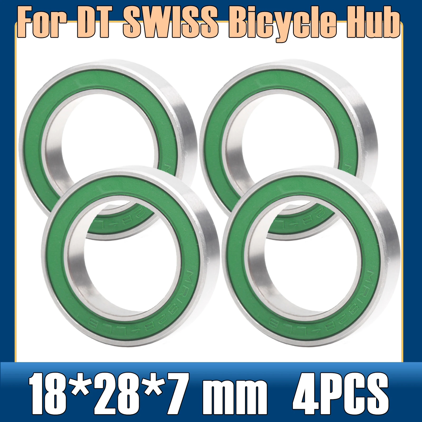 18287-2RS Bearing 18*28*7 mm ( 4 PCS ) 18287 RS For DT SWISS Bicycle Hub Front Rear Hubs Wheel 18 28 7 Ball Bearings