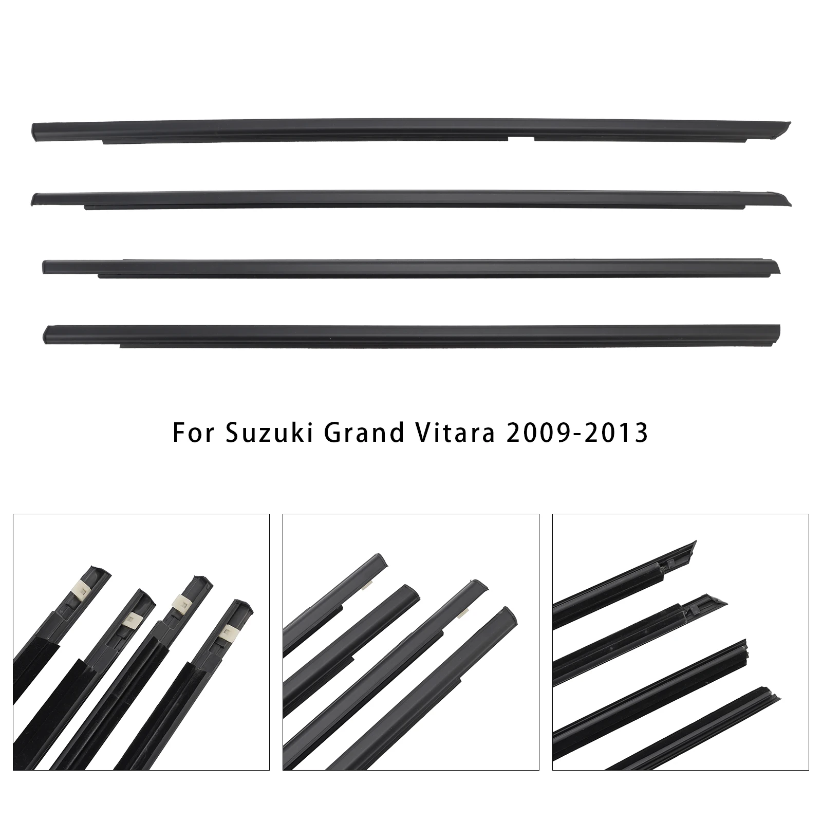 Artudatech 4 قطعة حزام زجاجي للباب الخارجي صب السير الوقائي لسوزوكي جراند فيتارا 2009-2013