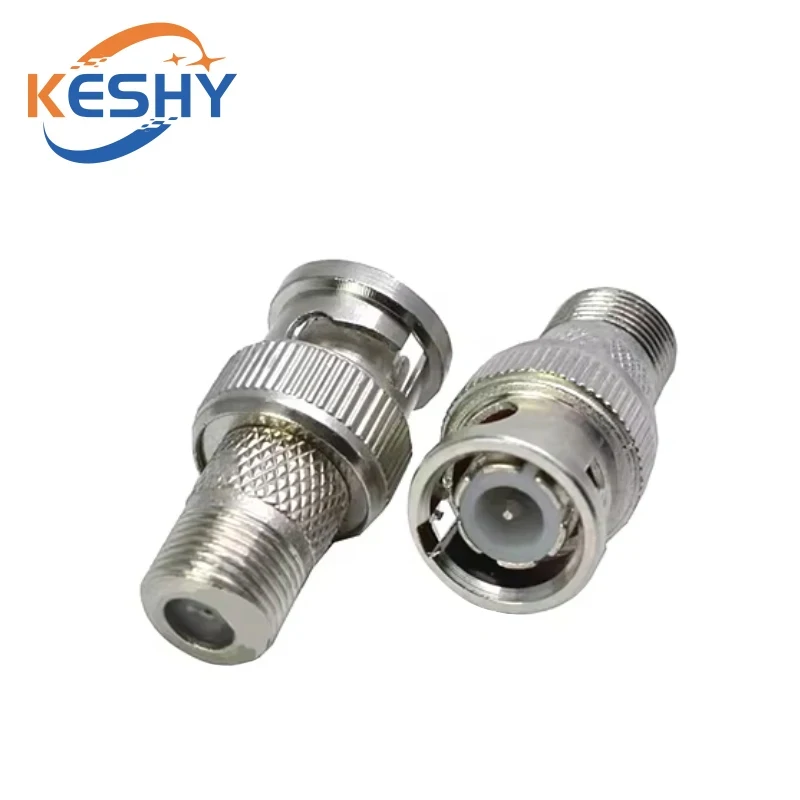 Q9 BNC To F TV Male Plug Female Jack Straight Connector Adapter RF Coaxial Converter Test Converter Brass 50ohm BNC To F TV