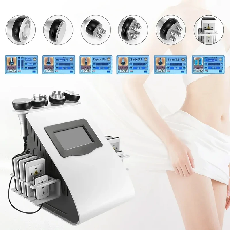 

6 in 1 40K Ultrasonic Cavitation Vacuum RF Body Slimming Fat Burning Machine Cellulite Reduction Lymph Drainage Beauty Device