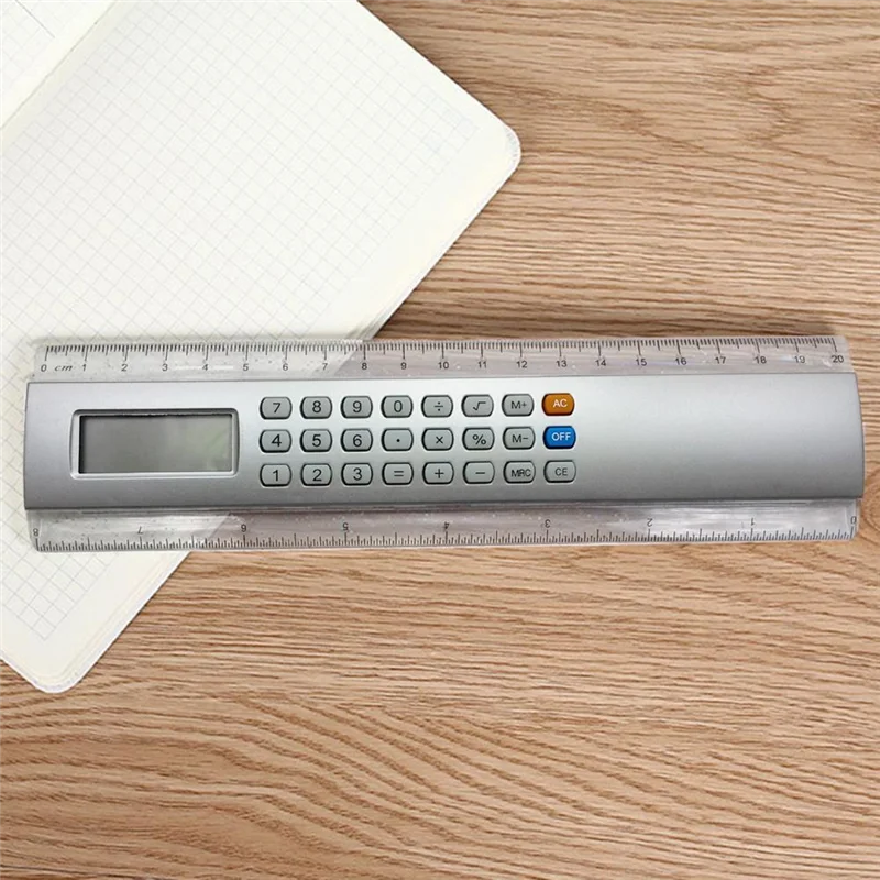 AM-Ruler Calculator Pocket Size 20Cm Mini 8 Digits Handheld Multifunctional Counting Calculator Ruler