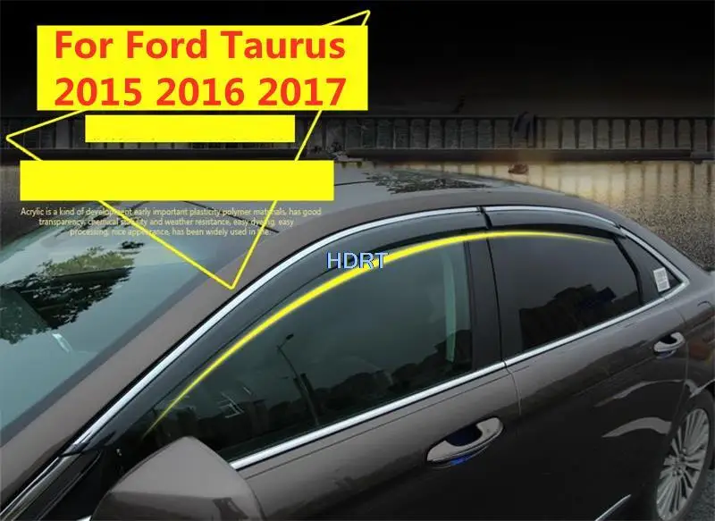 

Window Visor Guard For Ford Taurus 2015 2016 2017 Car 4pcs Vent Cover Awnings Shelters Protection Sun Rain Deflector Accessories