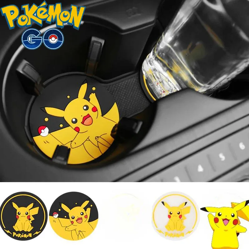 Dessous de verre à eau Pokemon Anime pour enfants, stockage non ald de voiture, polymères de bureau, maison, dessin animé Pikachu, ensemble de thé épaissi, cadeau jouet