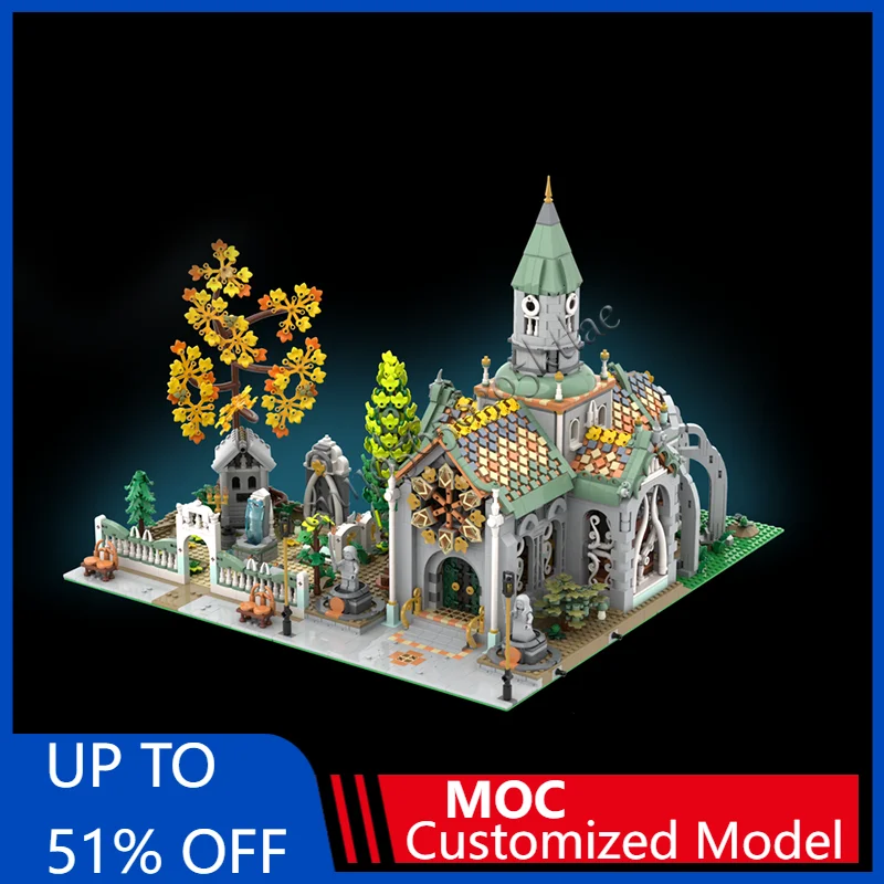 

4468, детали MOC, замок средневекового храма, модульная модель, строительные блоки, наборы, образовательные сборные кирпичи, игрушки для детей, праздничные подарки