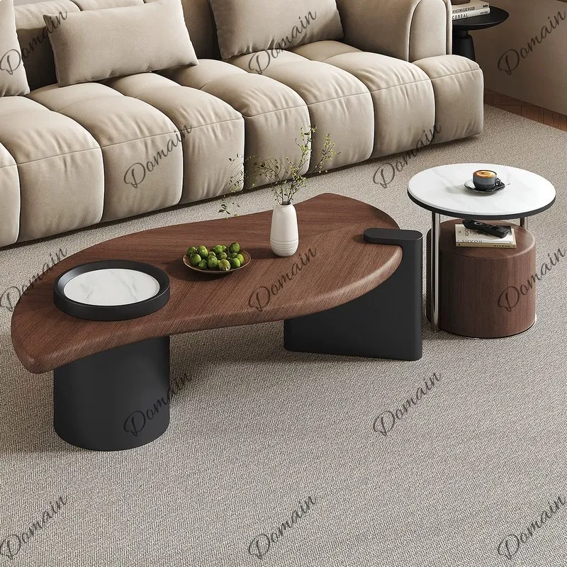 Retro Minimalist Coffee Table Set Irregular Shape Living Room Small Space Designer  New High-End Side Table