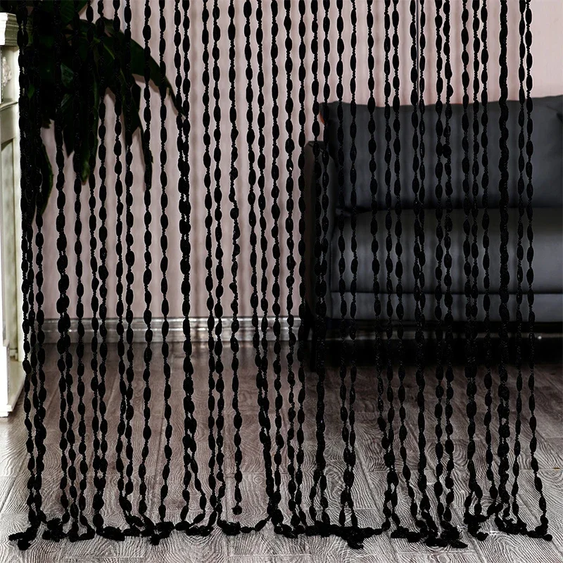 100x200cm decoración del hogar cuentas cadena cortina paneles puerta mosquitera habitación divisor borla cortina Hotel boda saló