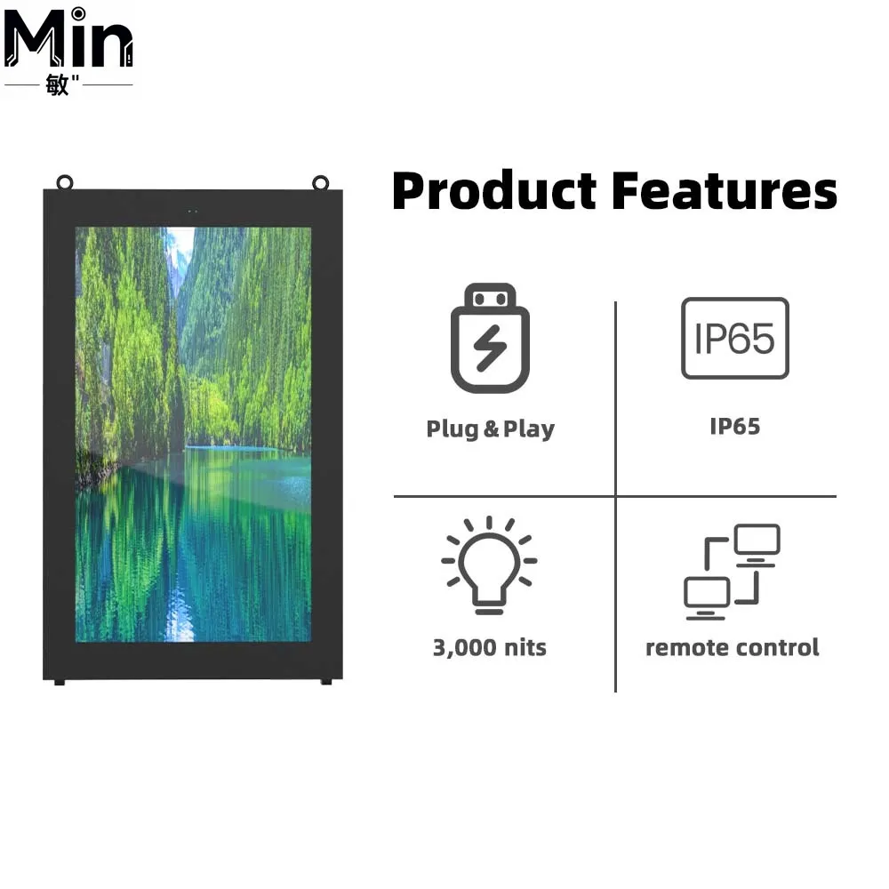 49 Inch IP65 Waterproof Wall Mounted Outdoor LCD Digital Signage Screen Advertising Display for Retail Store Shopping Mall with