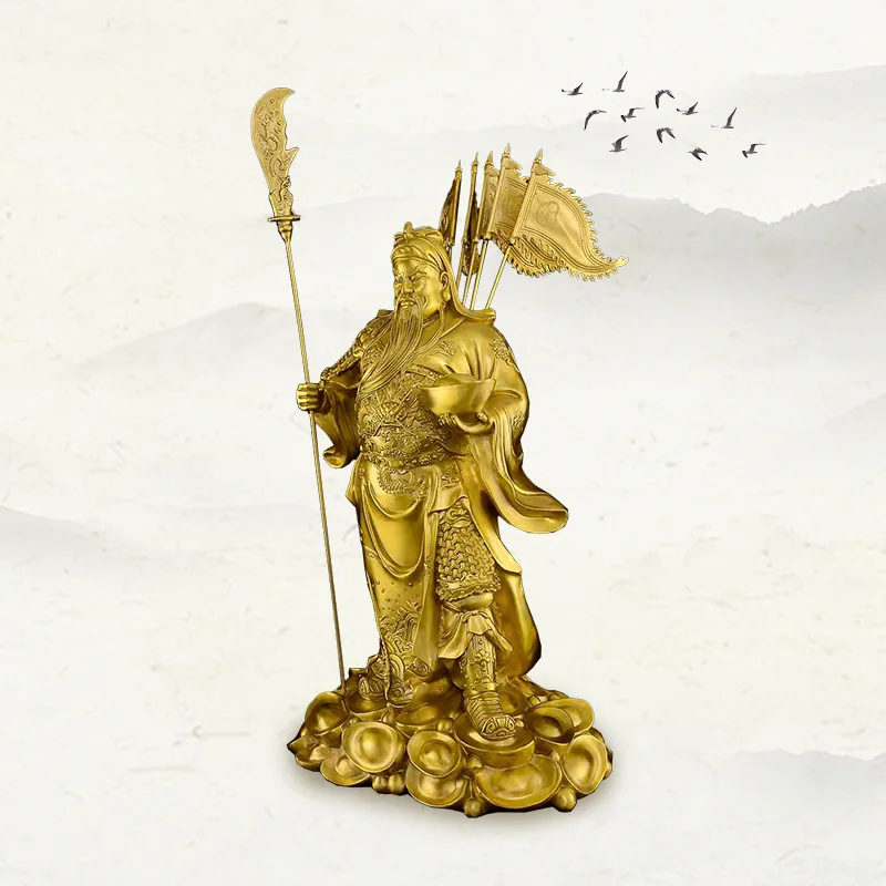 Pure Brass Statue Of Guan Yu, The God Of Wealth Martial Arts, A Decorative Piece For Homes, Companies, And Shops, Suitable A