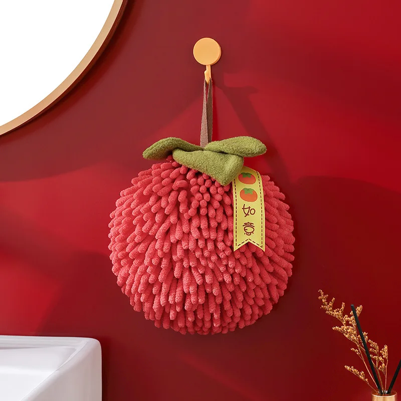 Chenille Handball Absorbent Hands Towel, Fast-Drying, Soft, Hanging, Hands Wipe Ball, Bathroom, Kitchen