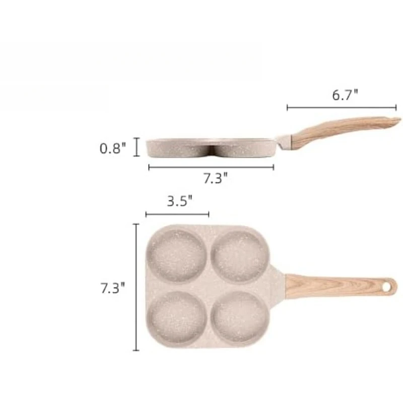 

Egg pan, 4 cups non stick granite frying pan, healthy egg pan suitable for gas stoves and induction cookers