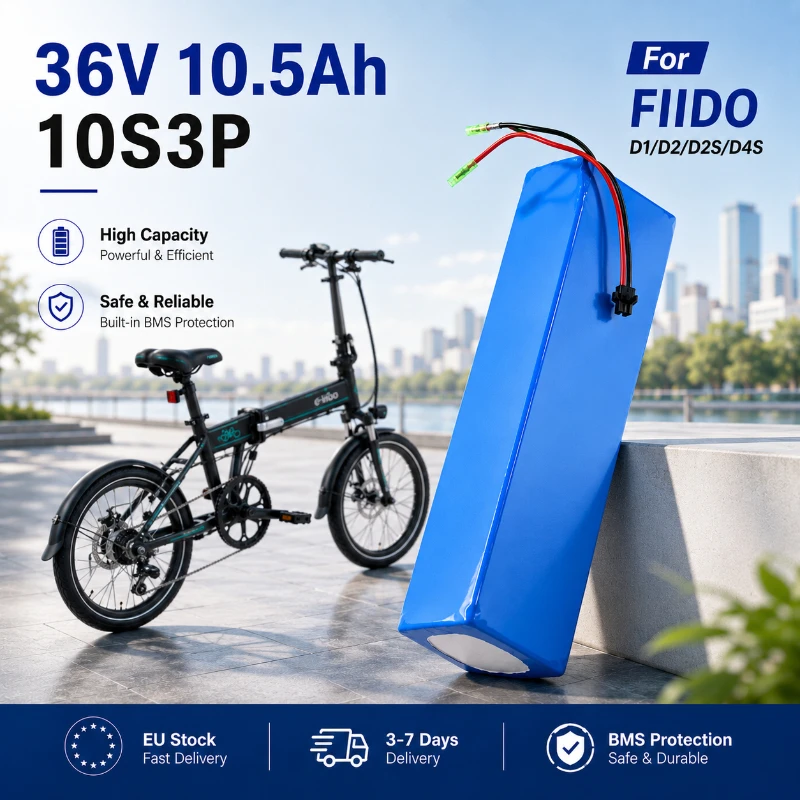 Image of 36V 7,8Ah 10,5Ah 14Ah 18650 Wiederaufladbare Lithium-Ionen-Batterie 10S3P mit 15A BMS Kompatibel mit FIIDO D1 D2 D2S D4S E-Bike-Akku-Ersatz EU-Lager Schnelle Lieferung