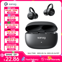 Sanag Z37 Ear Clip Earphones Air Conduction Open Ear Earbud Bluetooth 5.4 Wireless Bluetooth Headphones IPX4 40H Playback 3.3g