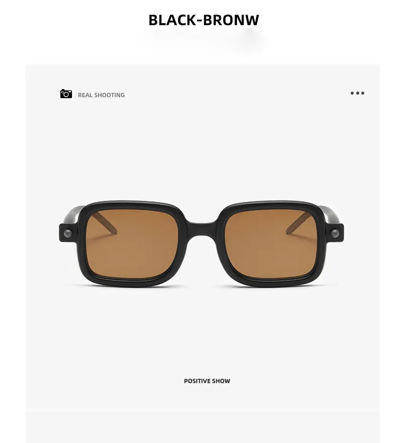 Neue modische quadratische Sonnenbrille für Damen und Herren, Vintage-Markendesigner, Punk-Sonnenbrille, klare Gläser, Spiegelbrille – Detail 13