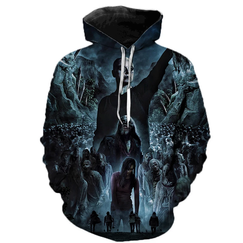 

The Walking Dead 3D Hoodie Sweatshirts Horror TV Drama Pullover Men Women Fashion Casual Streetwear Harajuku Style Hoodies