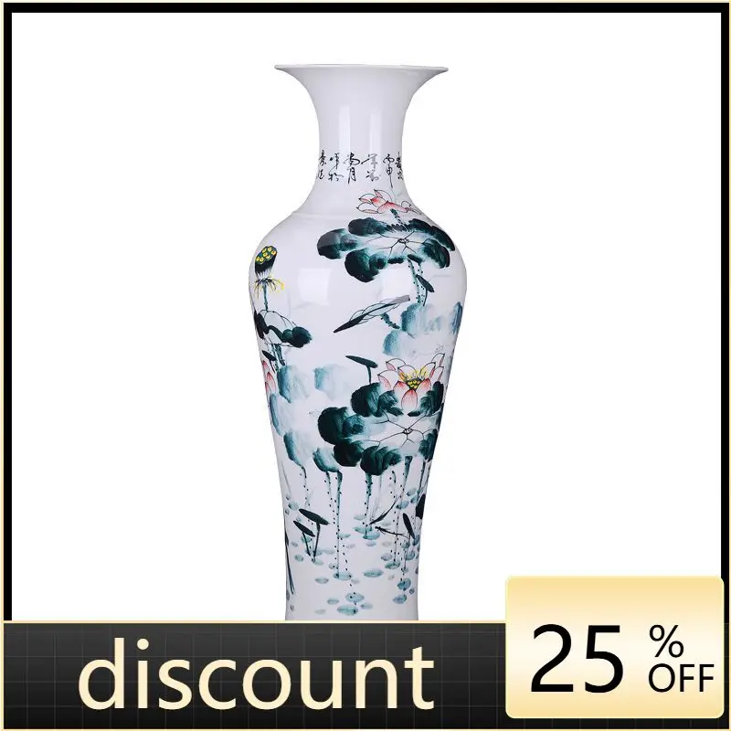 

LMM hand-painted blue and white porcelain living room home floor 1 meter decorative new house ornament gift