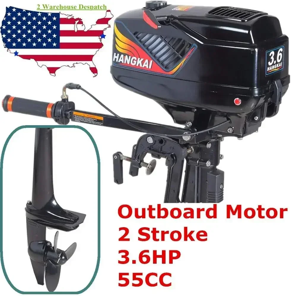 HANGKAI 2 Stroke 3.6HP Heavy Duty Outboard Motor Boat Engine With Water Cooling System