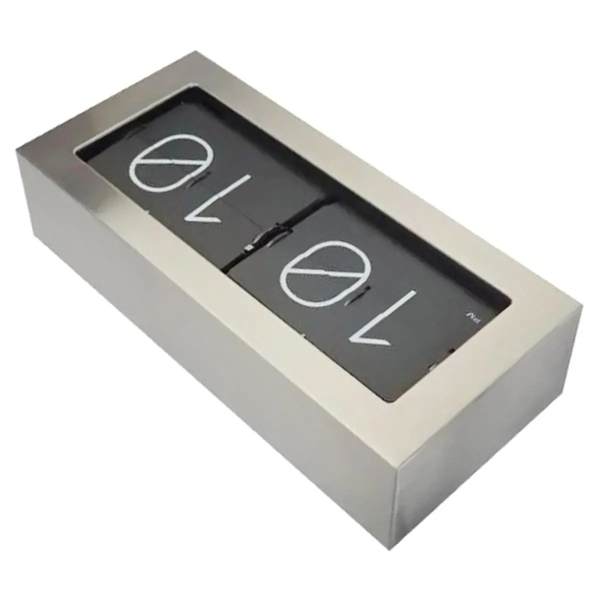 update. Luxury Table Clock with Silver-Tone Metal Finish, Silent Desk Clock Suitable for Offices, Bedrooms, and Living Rooms.