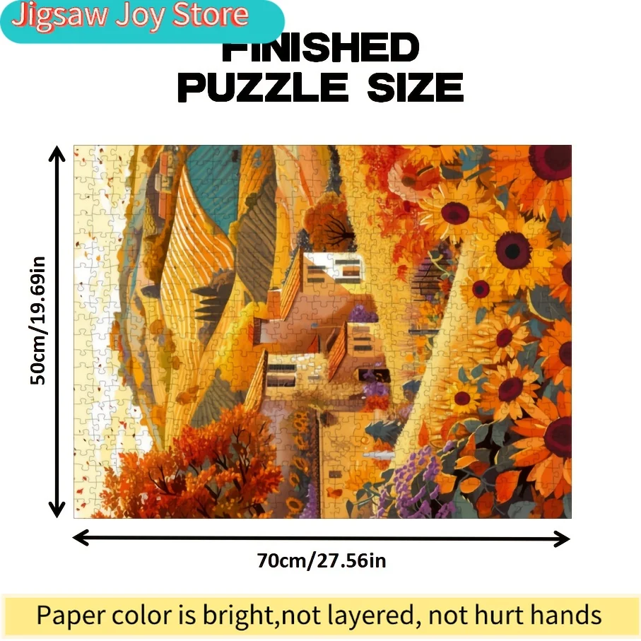 Jigsaw Puzzle Sunflowers Autumn Series Painting Puzzles Paper Puzzle Halloween Thanksgiving Christmas New Year Day Friend Bir