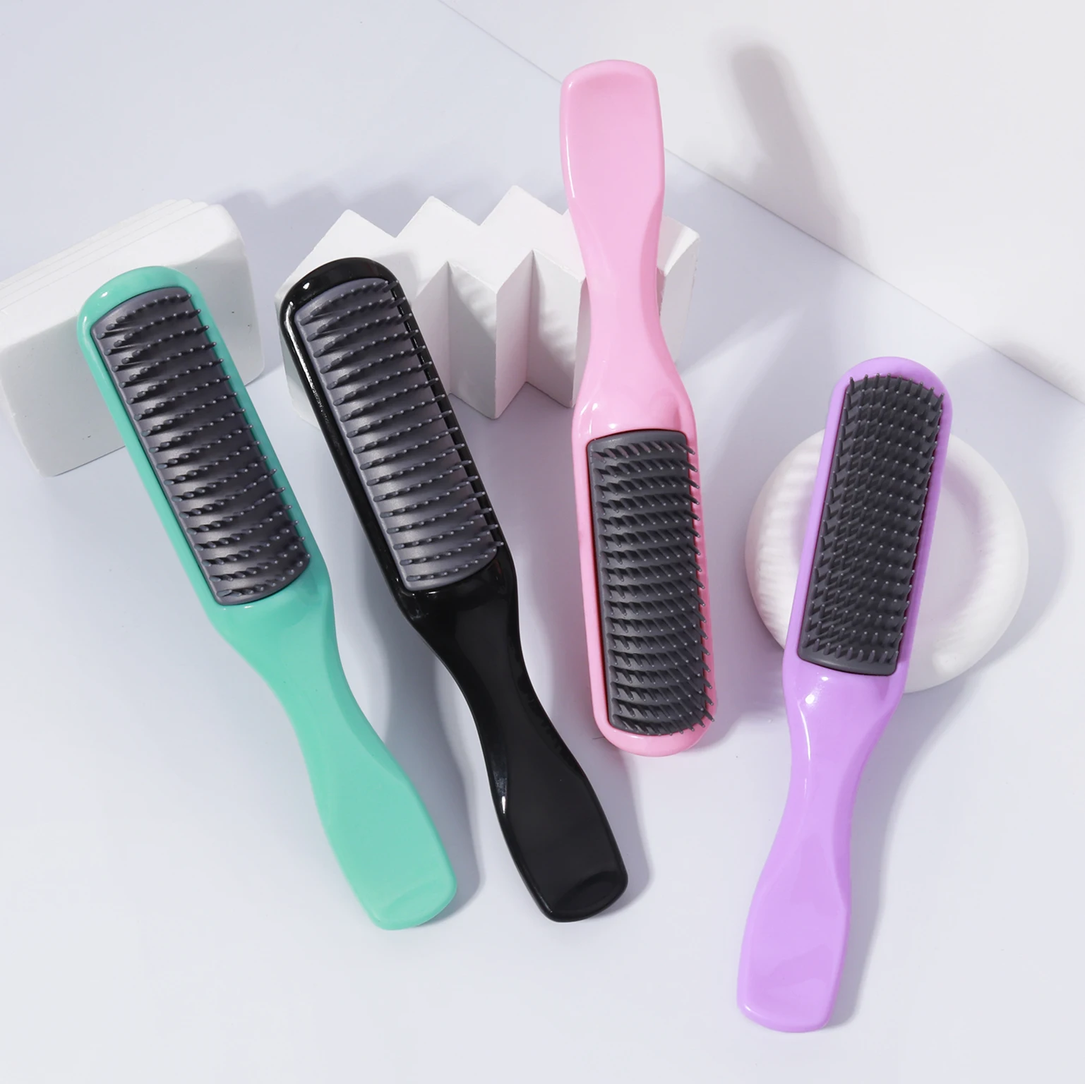 فرشاة ذات 9 صفوف من الشعر المجعد - تشكيل وتحديد تصفيف الشعر مع قبضة مريحة للعناية اليومية بالشعر وتصفيفه #1