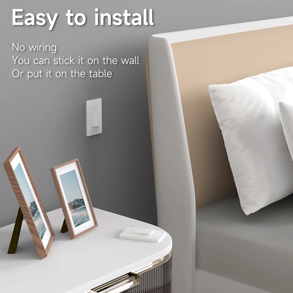 مفتاح لاسلكي فائق الهدوء عالي اللمعان على الطراز الأمريكي يعمل بالطاقة الذاتية مقاوم للماء بدون لوحة بطارية 2v1 مفاتيح حركية مزدوجة التحكم #6