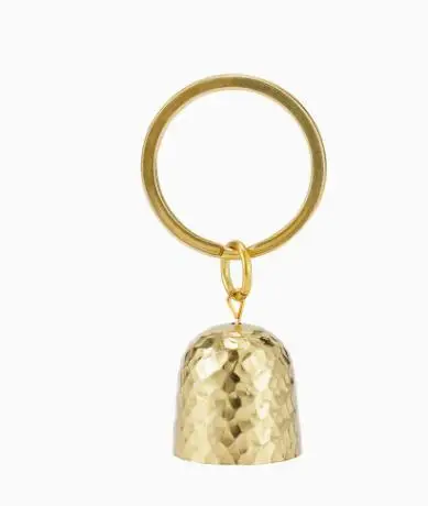 Brass Keychain Small Decorative for Bag Outdoor Camping Warning Craft Brass Material Clear Sound