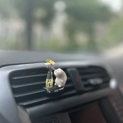 Funny Car Interior Decoration Cute Mini Rabbit Miniature Vase Auto Center Console Ornaments For Car Decoration Accessories