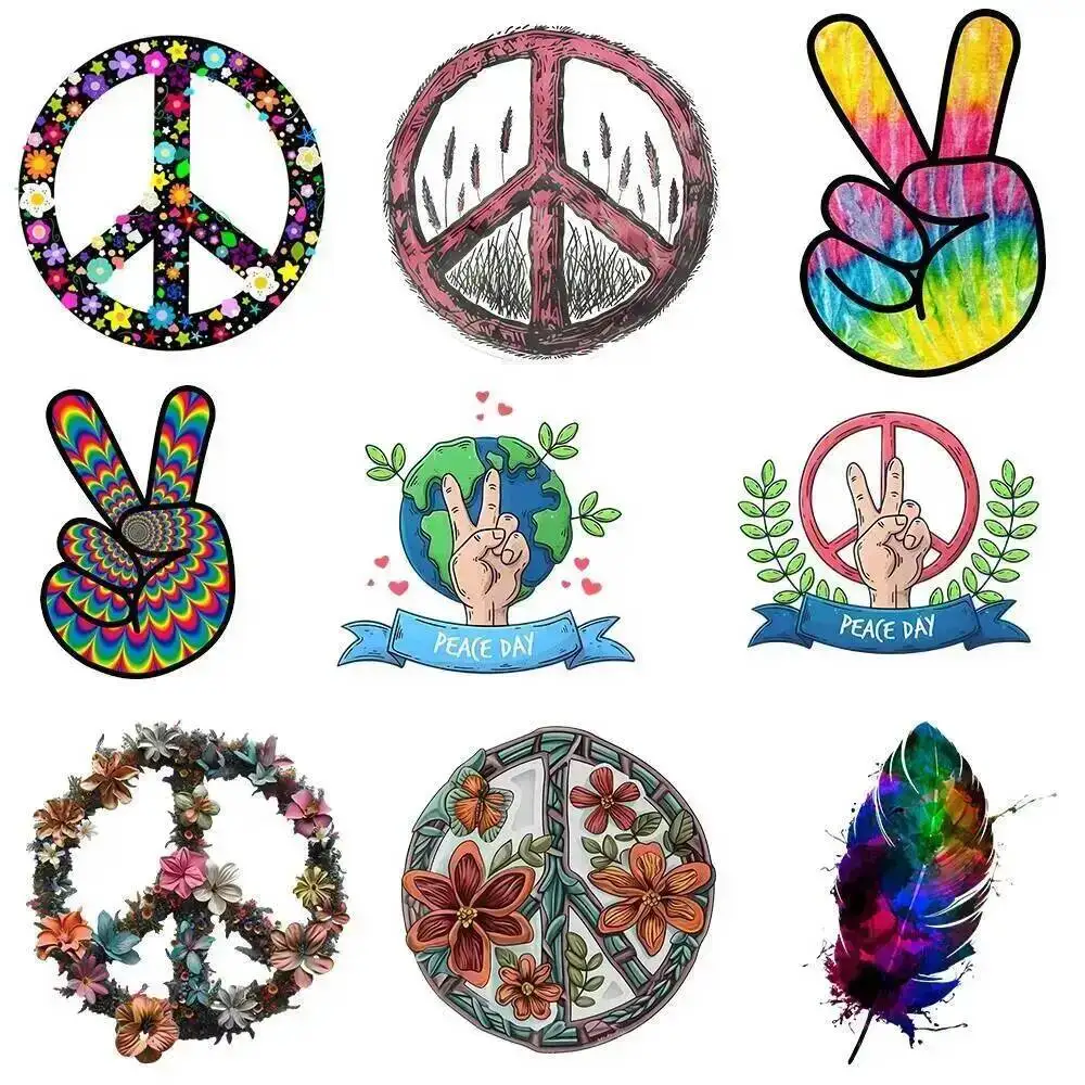 25cm Love Peace Yeah Gesture Iron On Heat Transfer Stickers For Kids Clothes T-shirt Iron-On Transfers Vinyl Appliques