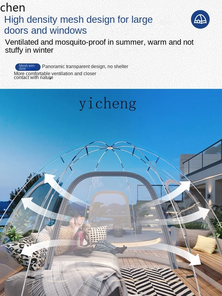 YFY  Outdoor Transparent Tent Bubble House Starry Sky Room Winter Outdoor Warm Courtyard Sunshine Room Camping Tent
