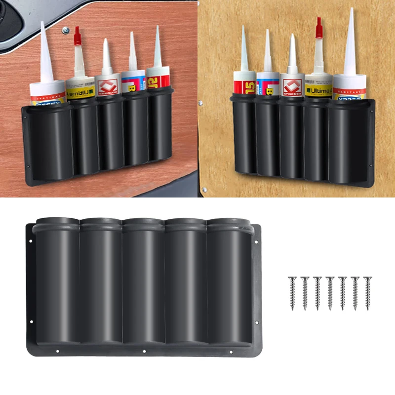 RV Door Spray Can Storage Box Durable ABS Plastic Storage Box Suitable For Campervan Storage Pocket For Silicon/Adhesive Tubes