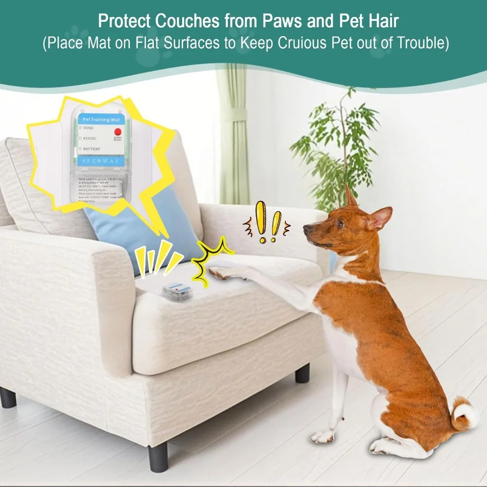 

Scat Pet Shock Mat 2 Pieces with Tester, Shock Pad for Dog and Cat Training Indoor, Sofa, Countertop, Battery Operated