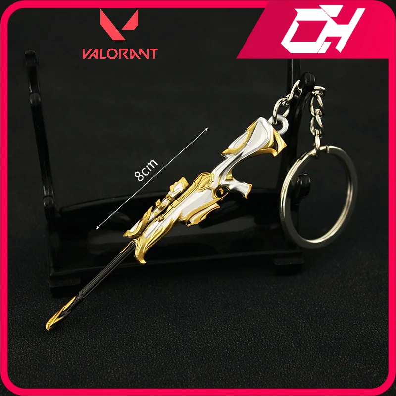 Valorant Weapon Forsaken Gold Operator Keychain 8cm Alloy Metal Game Peripheral Samurai Sword Weapon Model Gifts Toys for Boys