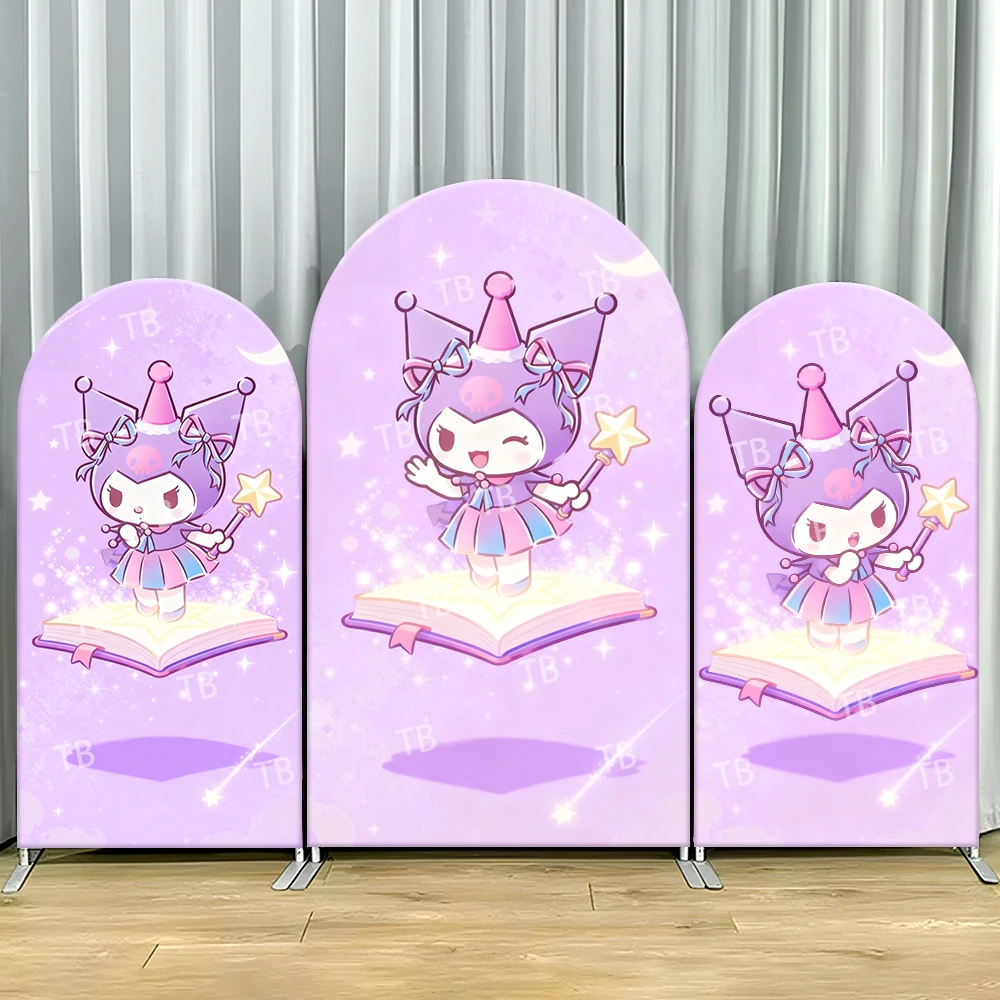 

TB Sanrio Purple Kuromi Arch Backdrop Cover Magic Theme for Girls Birthday Party Baby Shower Decor Photo Background Wall Props