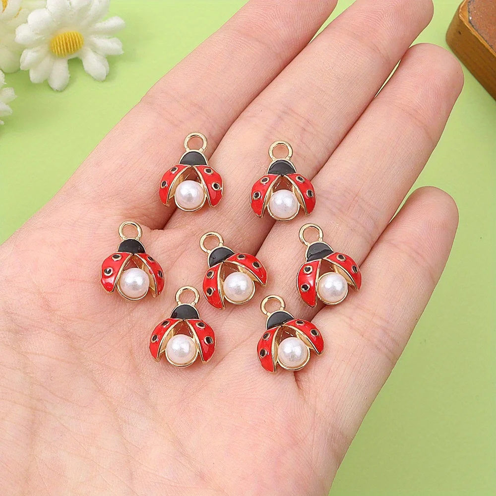 3/6/12pcs Multi-color Scarabs Shaped Decorative Pendants,DIY Bracelets Necklaces Earrings, Halloween Valentine's Day Gift view 2