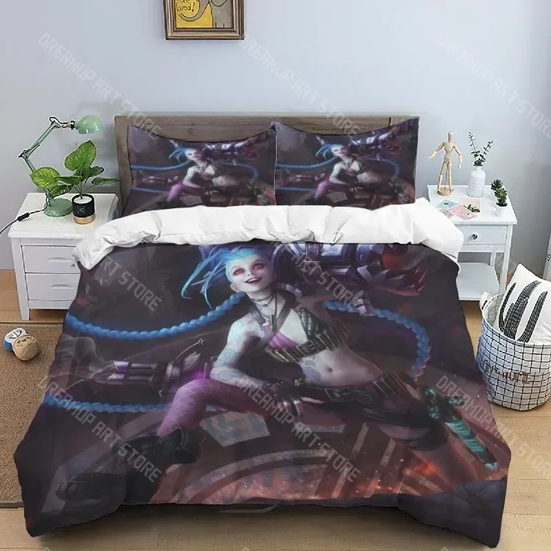 

Комплект постельного белья Jinx Arcane League of Legends с 3D принтом King Twin Double Детский комплект пододеяльников из микрофибры или полиэстера
