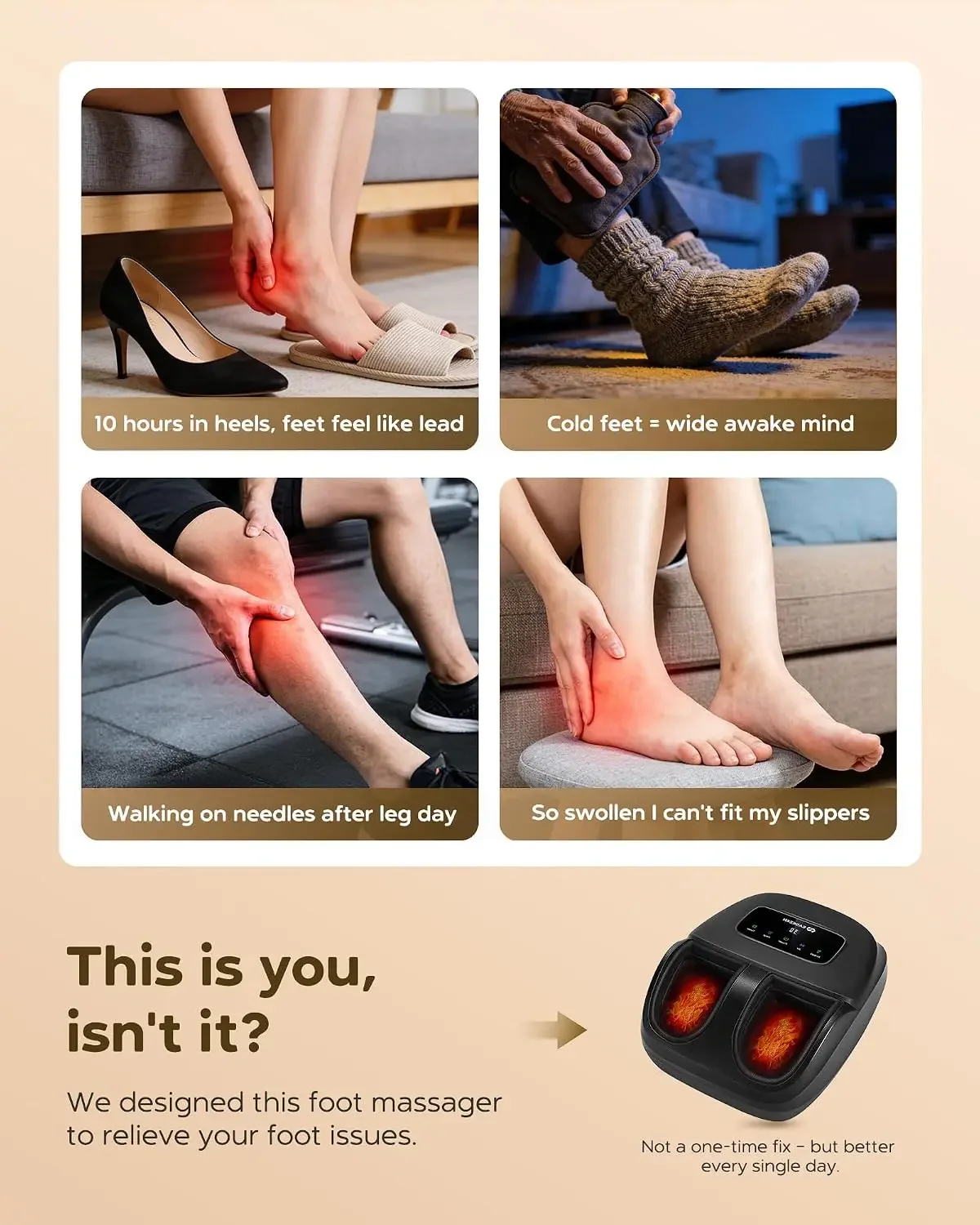 Foot Massager Machine with Heat, Shiatsu Foot Massager with Remote, 2026 Upgraded Deep Kneading, for Plantar Fasciitis