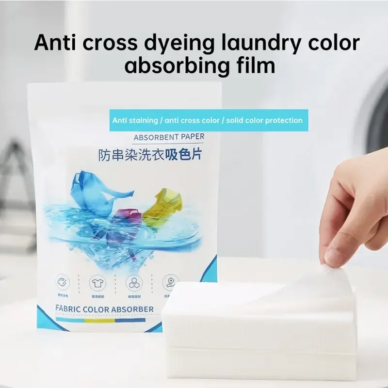 50 PCS/Bag Laundry Tablets Laundry Paper Anti-Staining Clothes Sheets Anti-String Mixing Color Absorption Washing Accessories