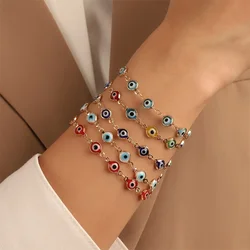 5pcs Adjustable Lucky Turkey Evil Eye Bracelet for Women Colorful Red Blue Eye Chain Bangles Good Luck Wealth Amulet Jewelry