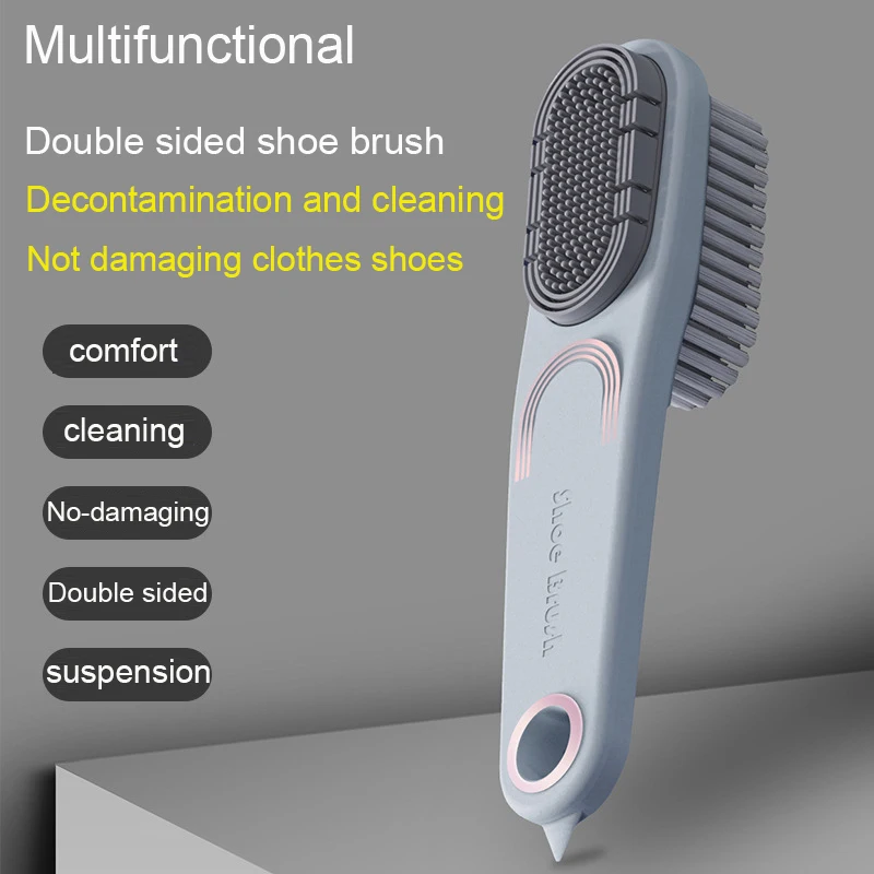 Double-sided Rubber Shoe Brush Soft Bristles Clothes Shoe Brushes Care Specialized Brush Waterproof Dirt Removal Cleaning Tool