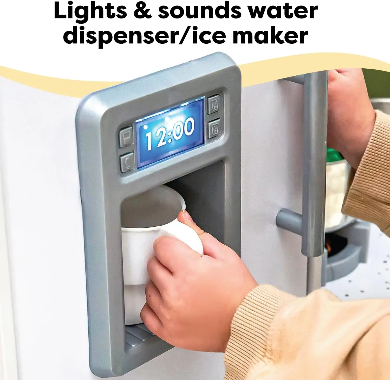 Ultimate Corner Wooden Play Kitchen with Lights & Sounds, Play Phone and Curtains, White