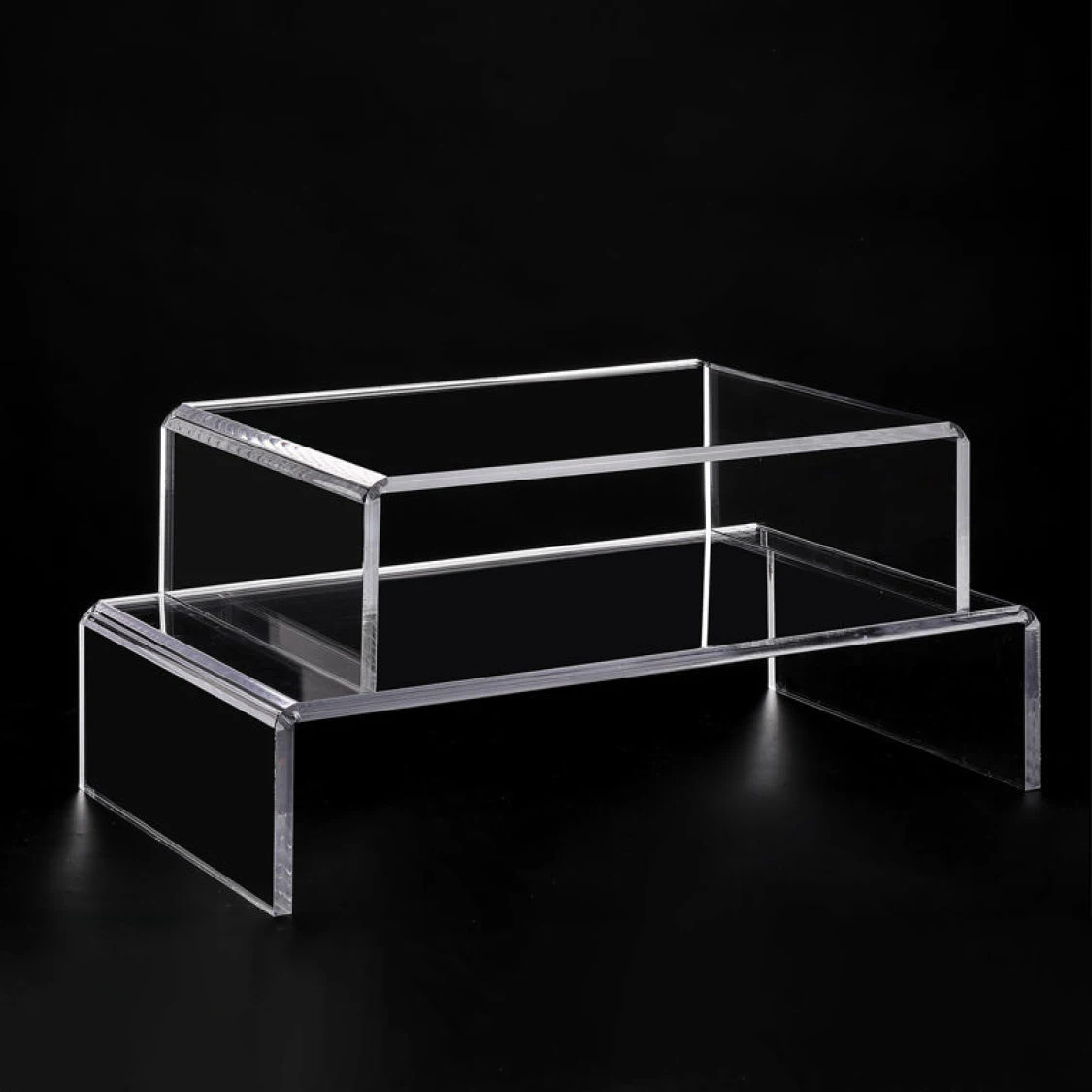 5mm Acrylic Display Riser Shelf Showcase Fixtures for Jewelry,Display Stand Rack for Funko Figures Cupcake Makeup Perfume Stand