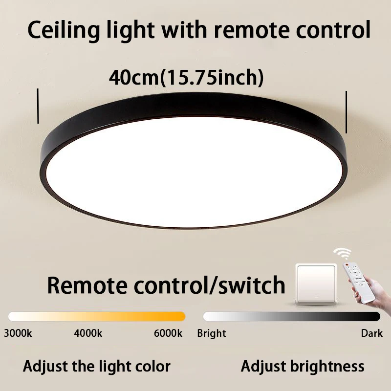 

30/40cm with remote control LED round ceiling lights living room bedroom lights home hotel office decorative lights