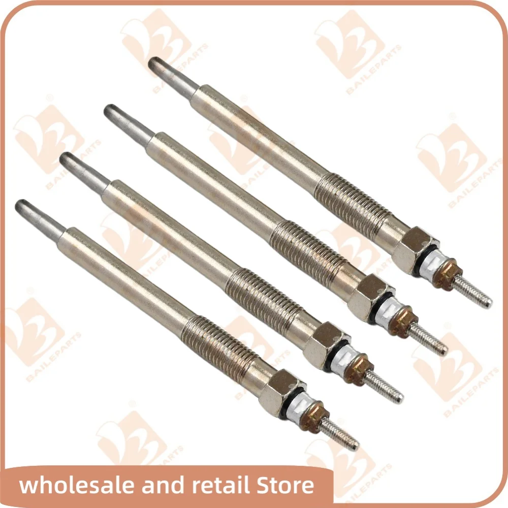 4PCS Glow Plug 1G852-65512 1G911-65510 For Kubota V2403-DI-T/V2203-DI-T/V2003-DI-T/D1703-DI-T/D1803-DI-T/4D87-DI-T Engine
