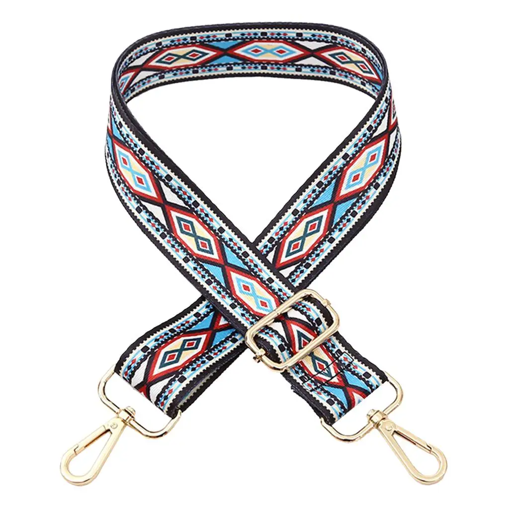 استبدال حزام المحفظة حقيبة الكتف Crossbody حزام الغيتار نمط متعدد الألوان قماش قابل للتعديل حقيبة يد كمبيوتر محمول مع أبازيم #6