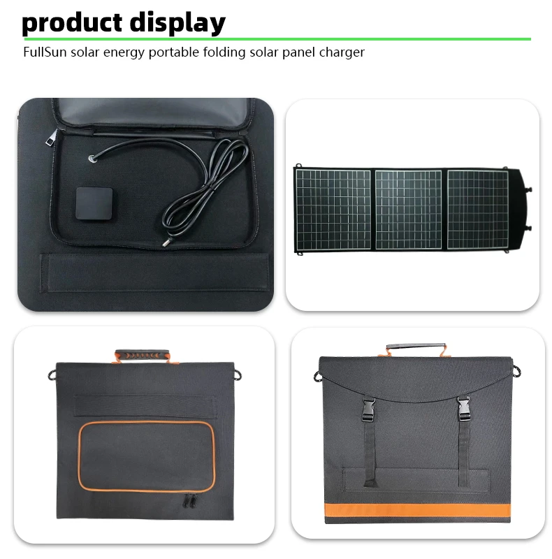 Fullsun Mobile Phone Charger portable solar panel 75W foldable solar charger for cell phone and power station battery