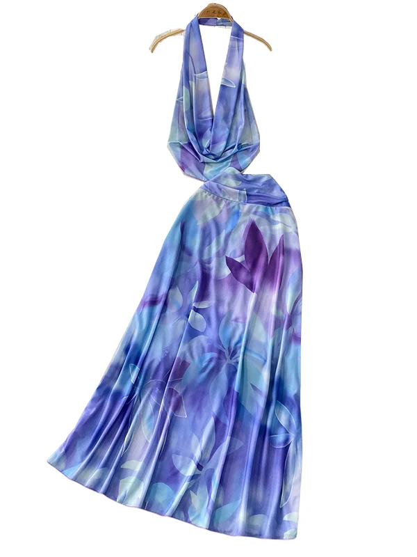 Foamlina Urlaubsatmosphäre am Meer, weiblich, elegant, Schnürhalter, sexy, tiefer V-Ausschnitt, Neckholder-Top, Weste + langer Rock, 2-teiliger Anzug