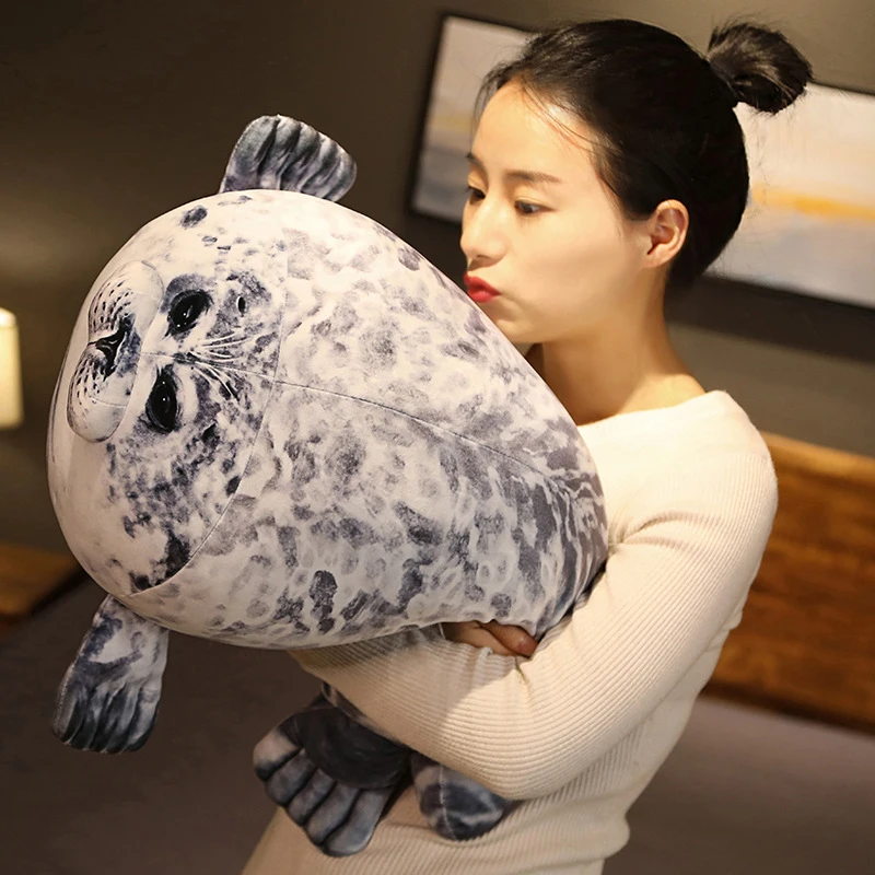 Angry Blob Seal Pillow Chubby 3D Novelty Sea Lion Doll Plush Stuffed Toy Baby Sleeping Throw Pillow Gifts For Kids Girls