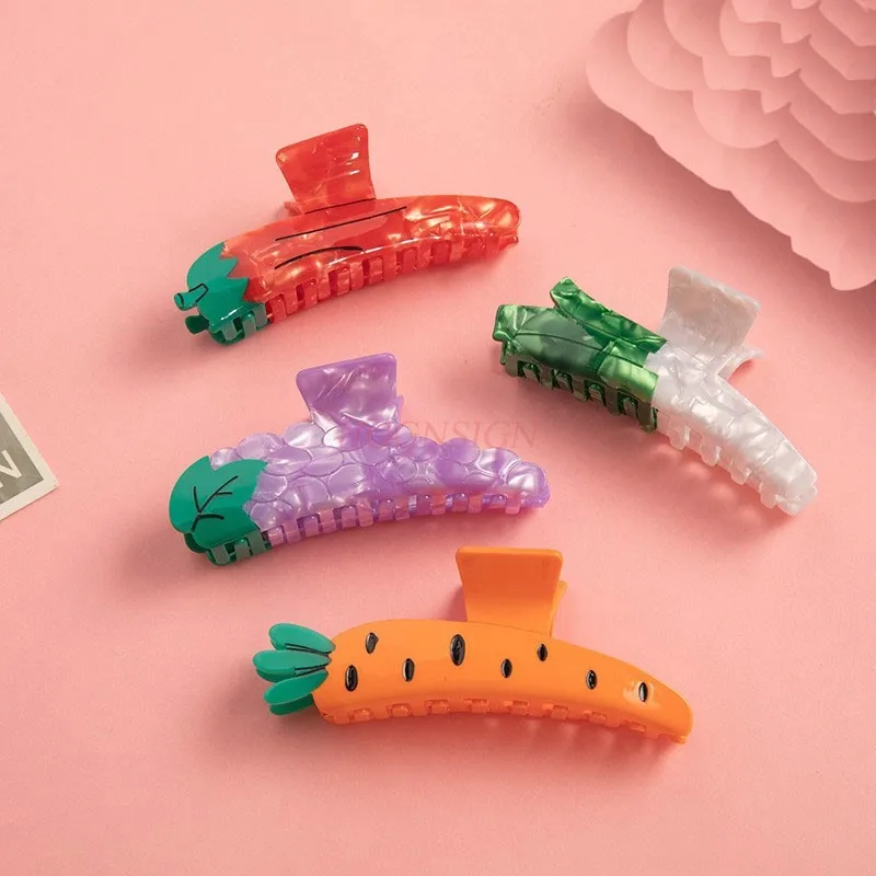 Fruit Hairpin Gripper Girl Shark Gripper Simulation Vegetable Gripper Back Head Hairpin Hairpin Accessories