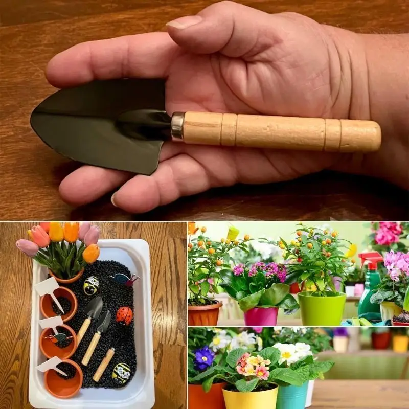 A9LA 3 Piece Gardening Tool Set for Flower Bed Herb Gardens Indoor Plant Maintenance