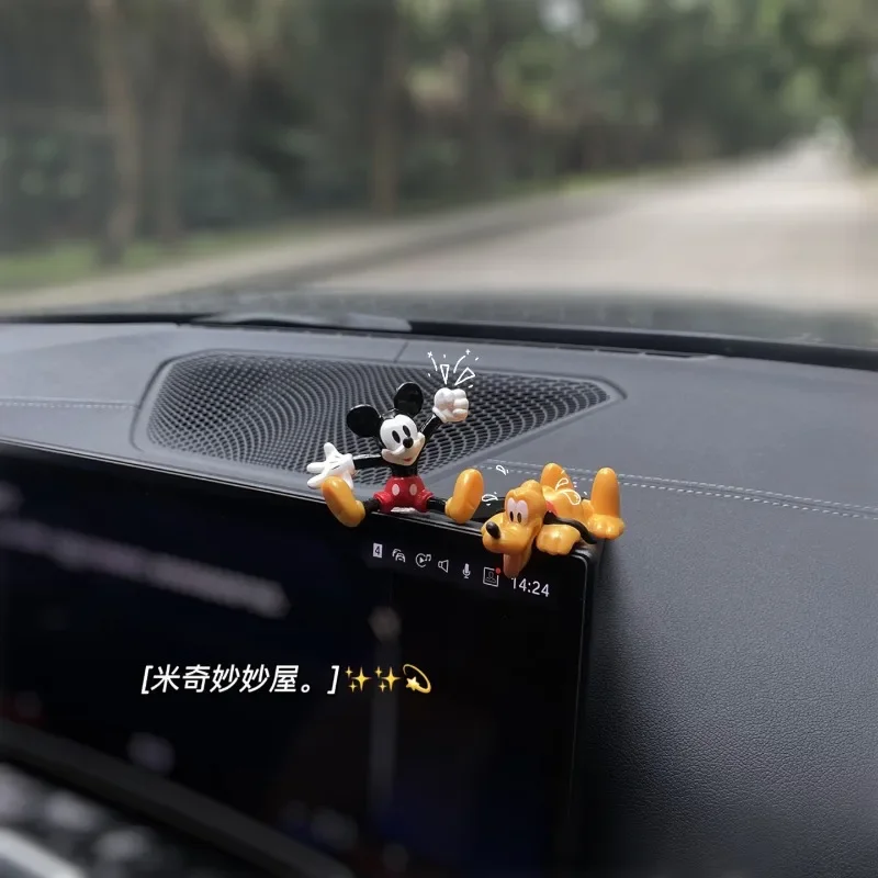 Mickey Mouse Anime Figures Movie Car Interior Ornaments Toys Car Air Outlet Vent Perfume Air Freshener Accessories Decor