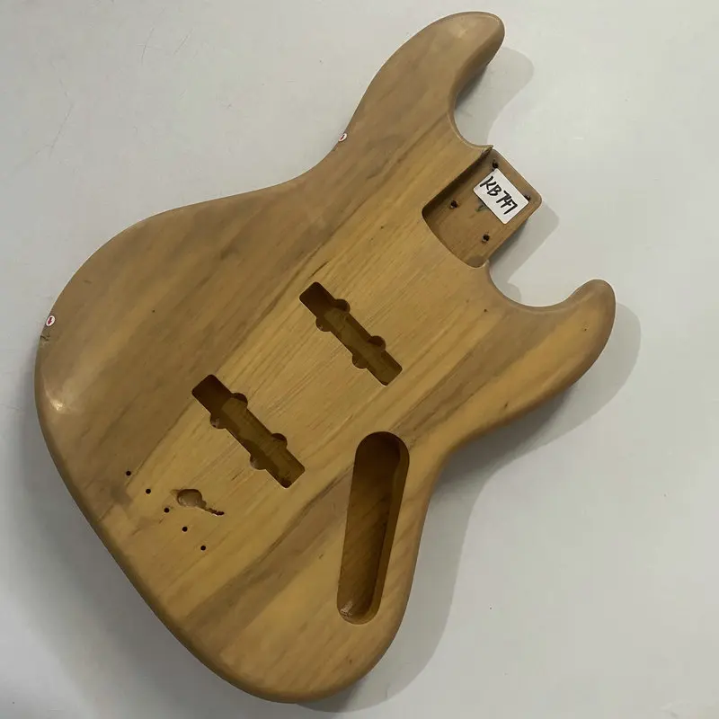 kB747 Natural Color Solid Ash Wood Jazz Electric Bass Unfinished JB Bass Body for DIY Surface Damages And Dirty DIY Bass Part